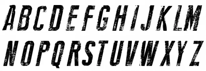 New Press Eroded Italic Schriftart Groß