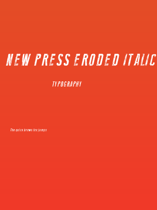 New Press Eroded Italic Poster