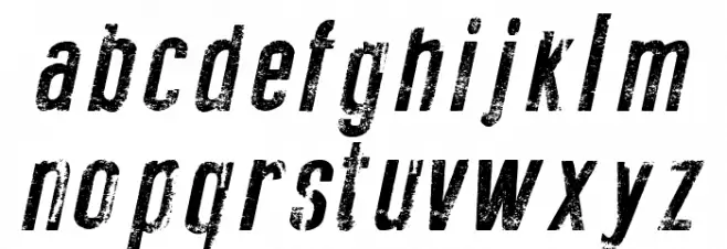 New Press Eroded Italic Caratteri MINUSCOLO