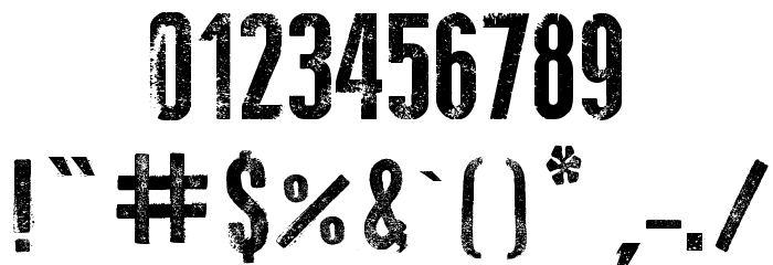 New Press Eroded Font OTHER CHARS