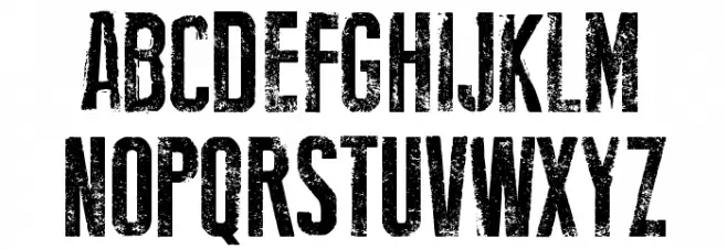 New Press Eroded Schriftart Groß
