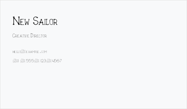 New Sailor Business Card