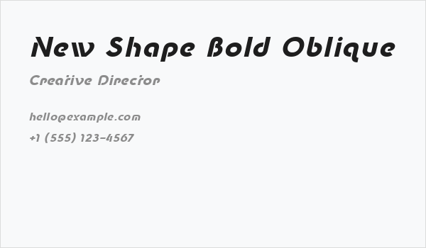 New Shape Bold Oblique Business Card
