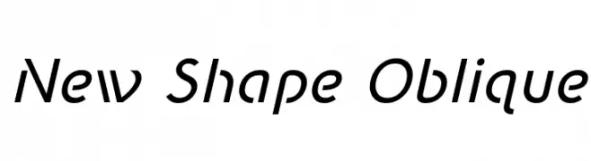 New Shape Oblique  नि: शुल्क फ़ॉन्ट्स डाउनलोड