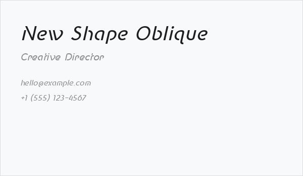 New Shape Oblique Business Card