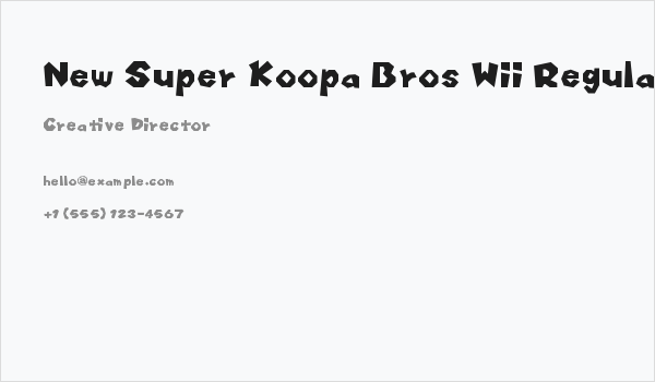 New Super Koopa Bros Wii Regular Business Card