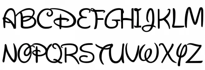 New Walt Disney Font Regular फ़ॉन्ट अपरकेस