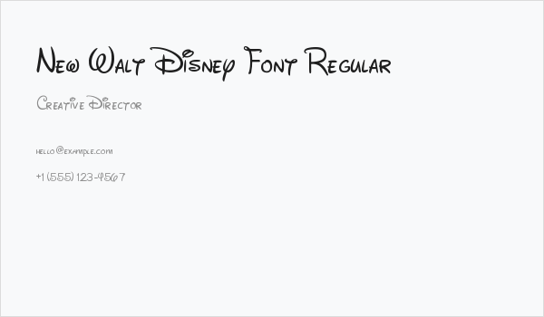 New Walt Disney Font Regular Business Card