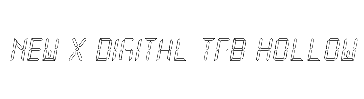 New X Digital tfb Hollow  नि: शुल्क फ़ॉन्ट्स डाउनलोड