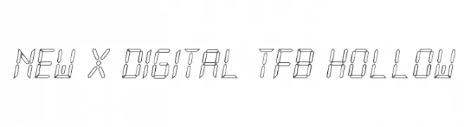 New X Digital tfb Hollow  Скачать бесплатные шрифты