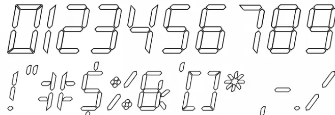 New X Digital tfb Hollow Font OTHER CHARS