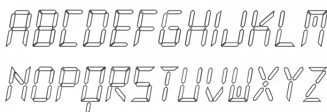 New X Digital tfb Hollow 字体 大写