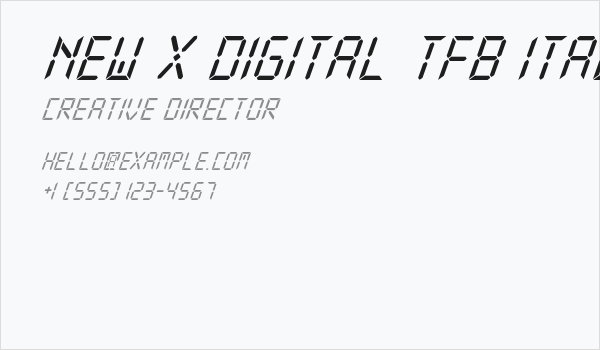 New X Digital tfb Italic Business Card