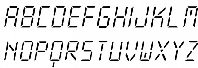 New X Digital tfb Light Schriftart Groß