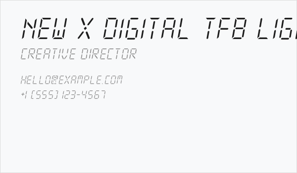 New X Digital tfb Light Business Card