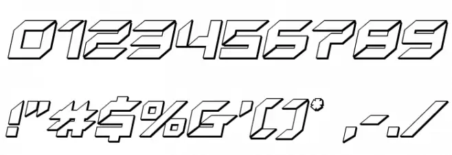 New York Escape 3D Italic Font OTHER CHARS