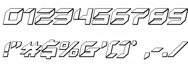 New York Escape 3D Italic Font OTHER CHARS