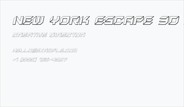 New York Escape 3D Italic Business Card