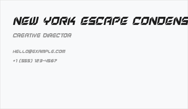 New York Escape Condensed Italic Business Card
