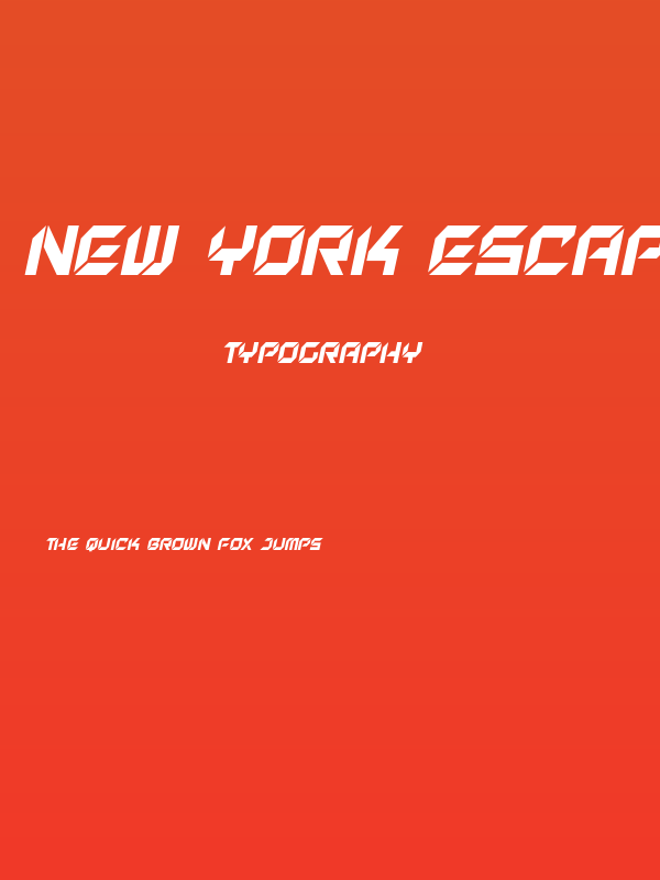 New York Escape Condensed Italic Poster