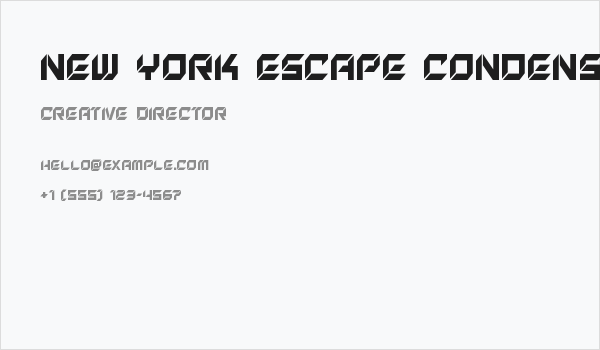 New York Escape Condensed Business Card