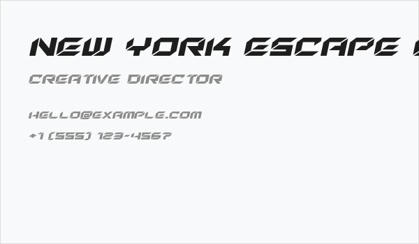 New York Escape Expanded Italic Business Card