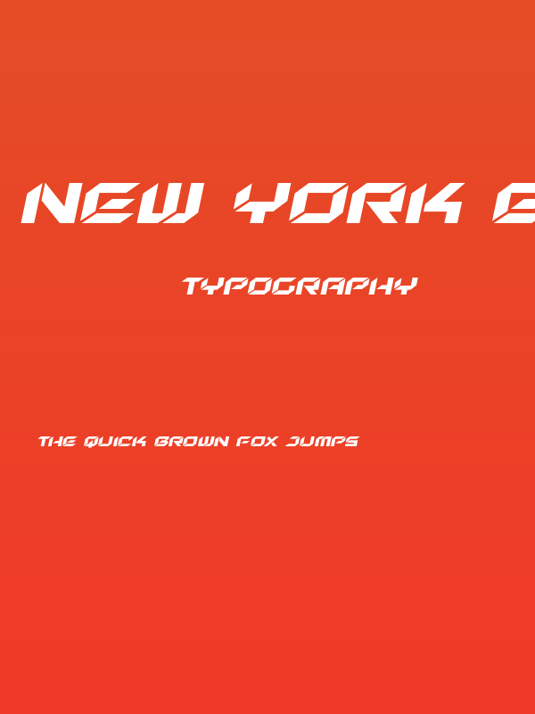 New York Escape Expanded Italic Poster