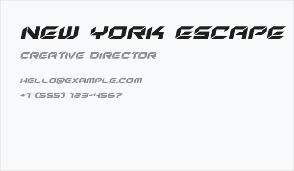New York Escape Expanded Italic Business Card