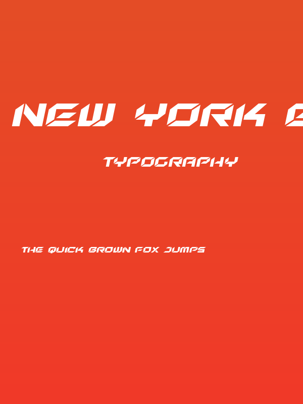 New York Escape Expanded Italic Poster