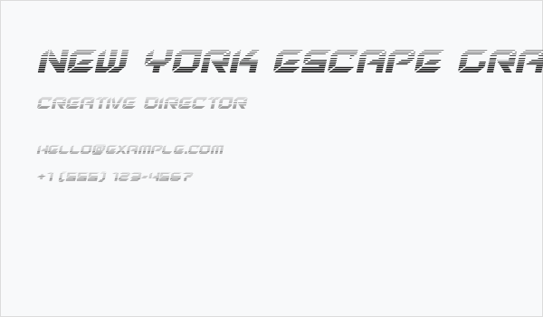 New York Escape Gradient Italic Business Card