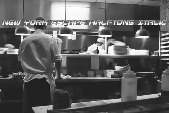 New York Escape Halftone Italic Font examples