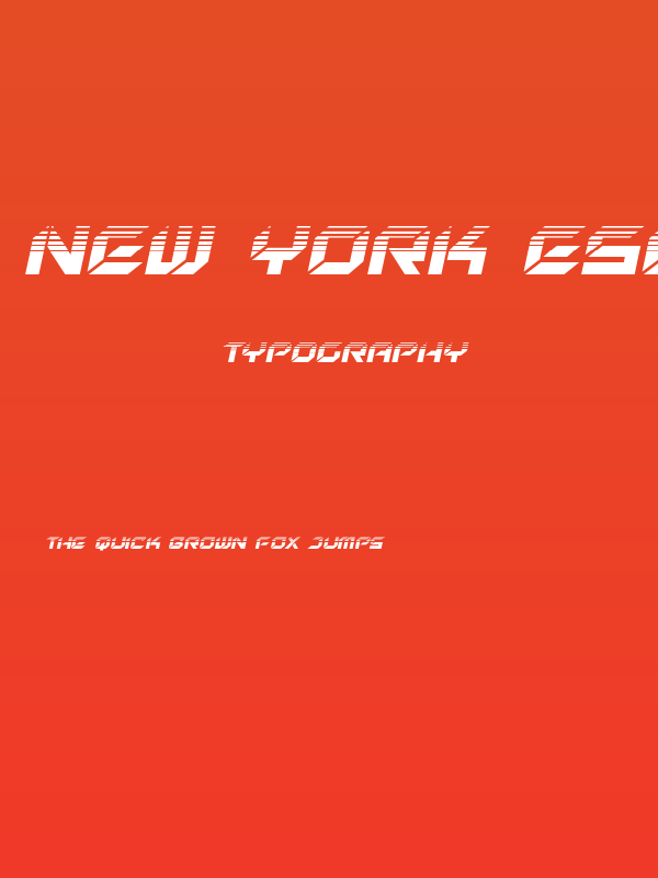 New York Escape Halftone Italic Poster