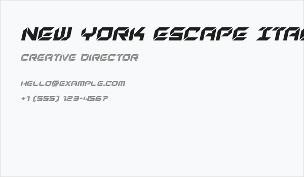 New York Escape Italic Business Card