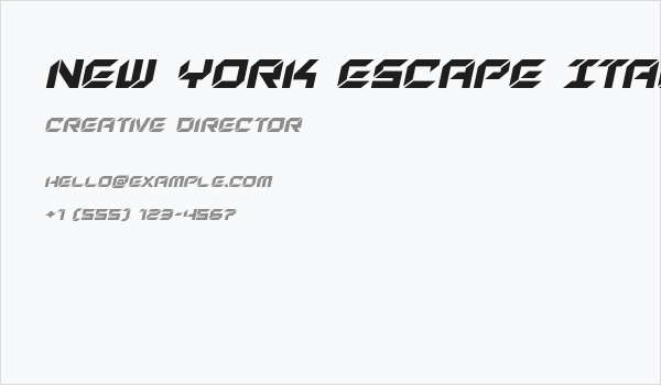 New York Escape Italic Business Card