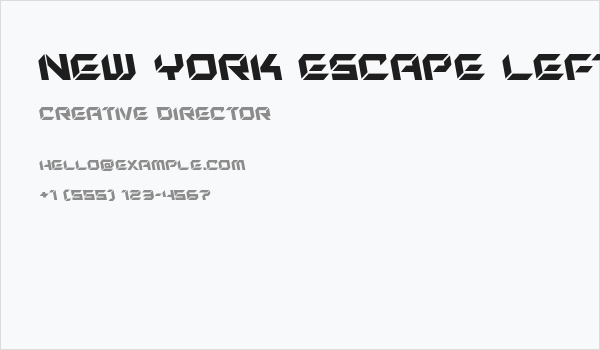 New York Escape Leftalic Business Card