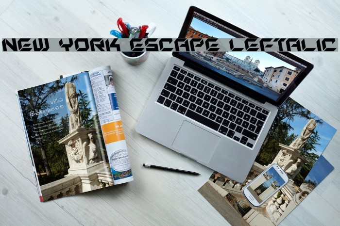 New York Escape Leftalic Font examples