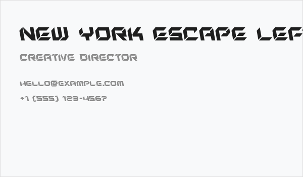 New York Escape Leftalic Business Card