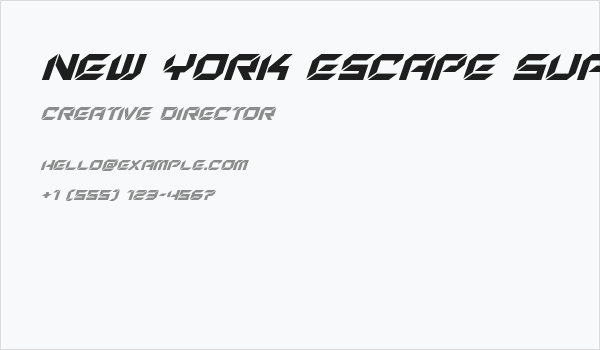 New York Escape Super-Italic Business Card