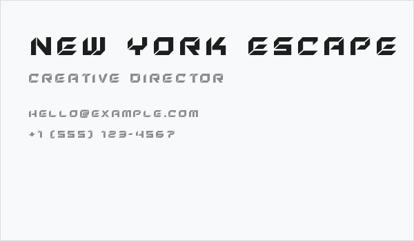 New York Escape Title Business Card