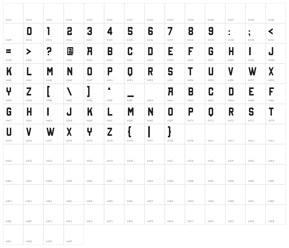 New York Line Character Map