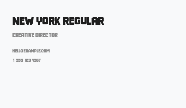 New York Regular Business Card