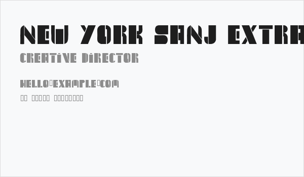 New York Sanj ExtraBold Business Card