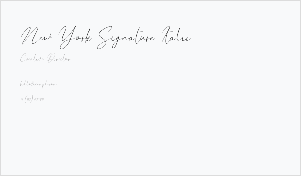 New York Signature Italic Business Card