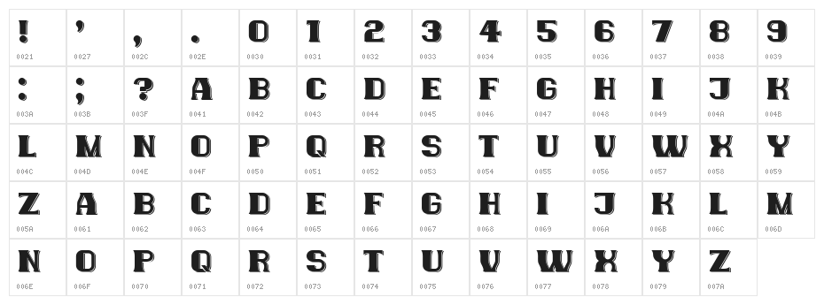 New Yorkers Regular Character Map