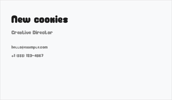 New cookies Business Card