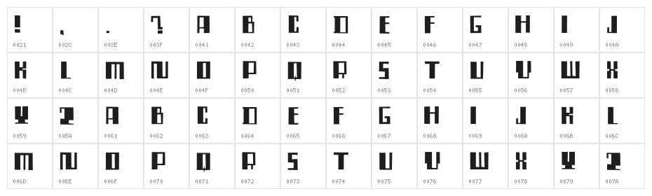 NewAge Character Map