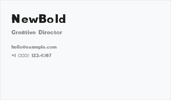 NewBold Business Card