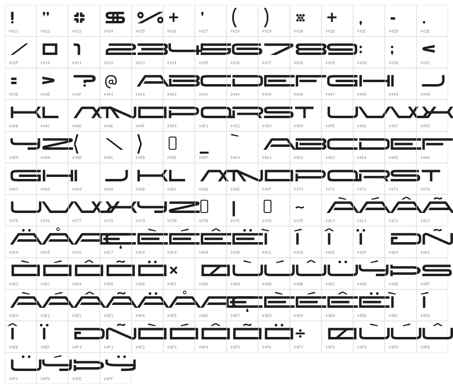 NewBrilliant-Regular Character Map