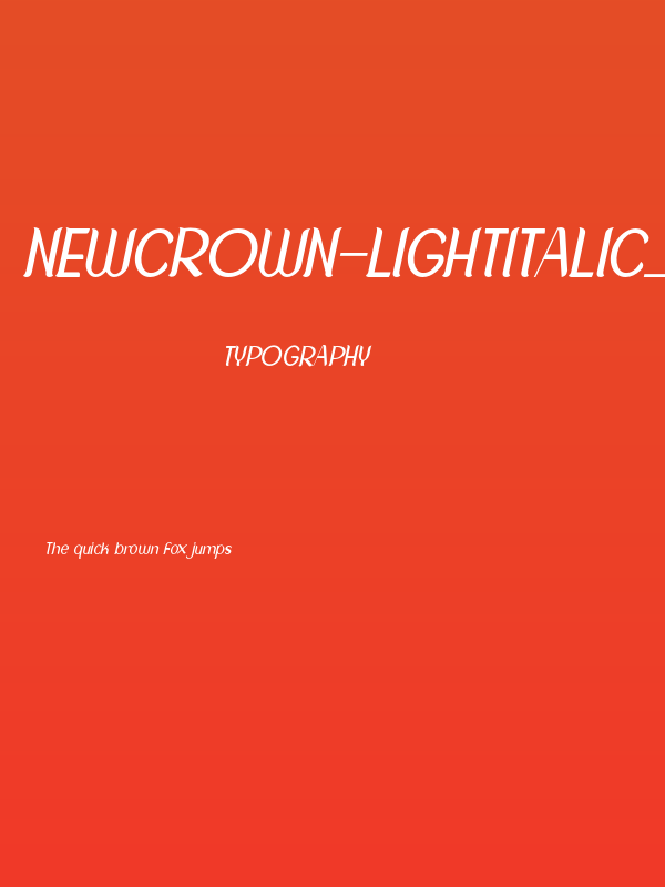 NewCrown-LightItalic_DEMO Poster