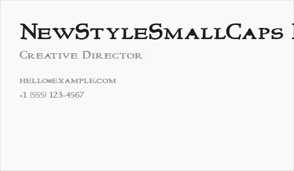 NewStyleSmallCaps Bold Business Card
